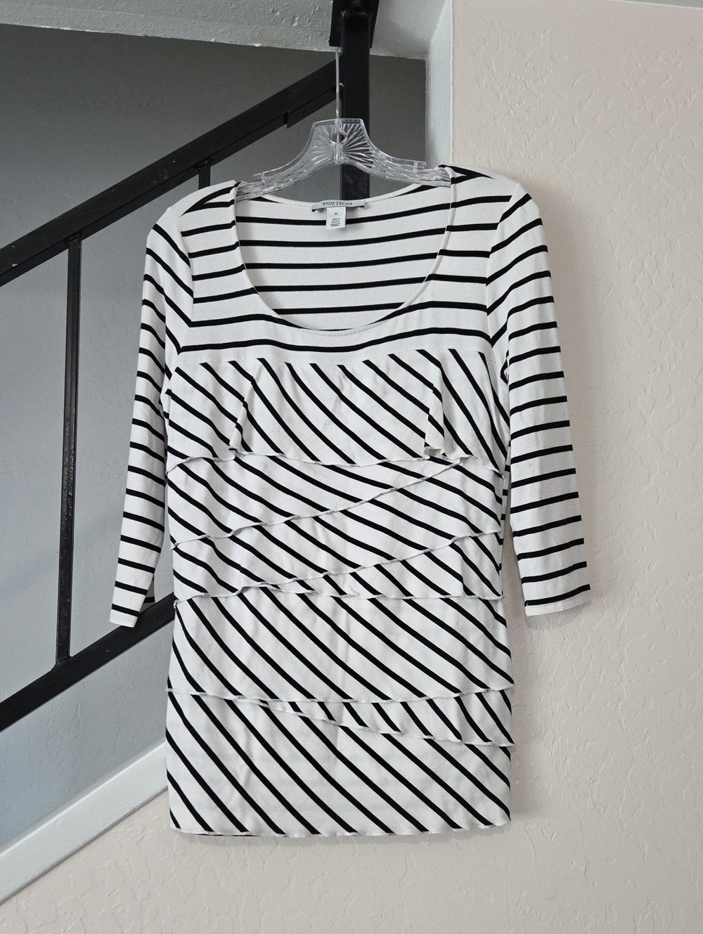Striped White and Black Layered Women’s Dress